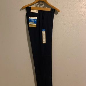 Haggar men cool 18 pro slim fit comfort 4 way stretch navy golf pants